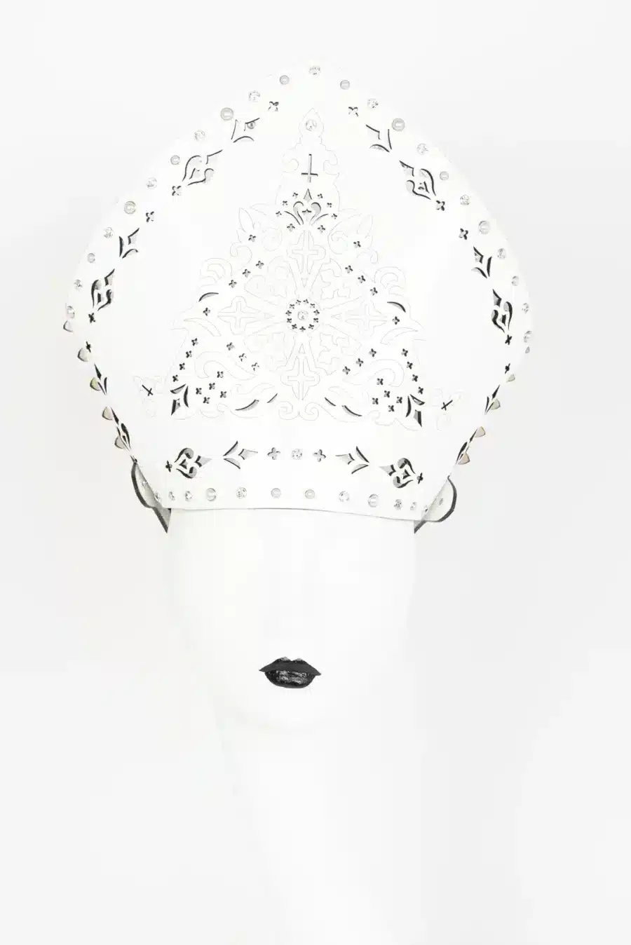 Fraulein Kink Bianco Confessional Mijter Headband