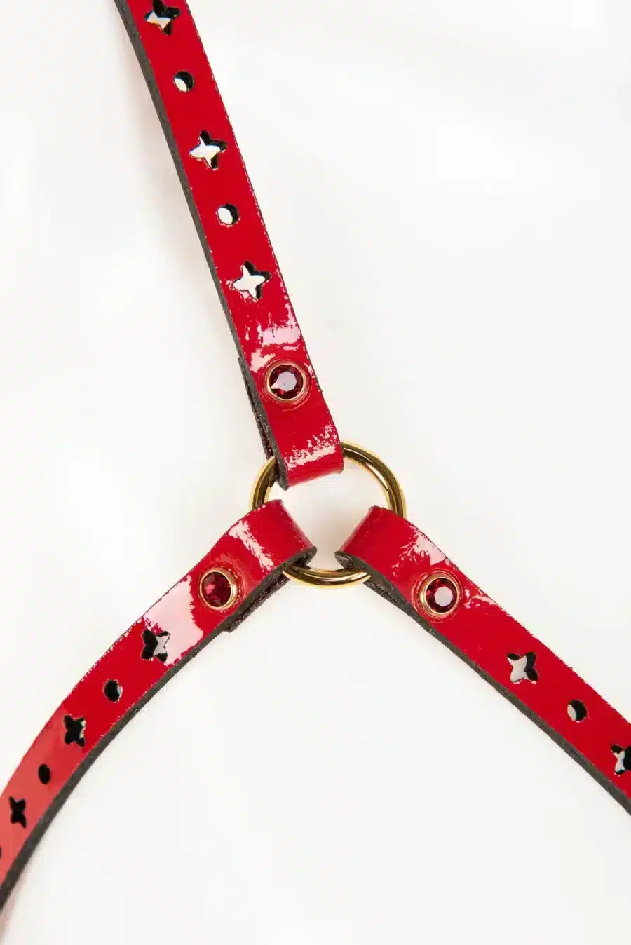 Fraulein Kink Rosso Bianco Nero Cage Harness 16