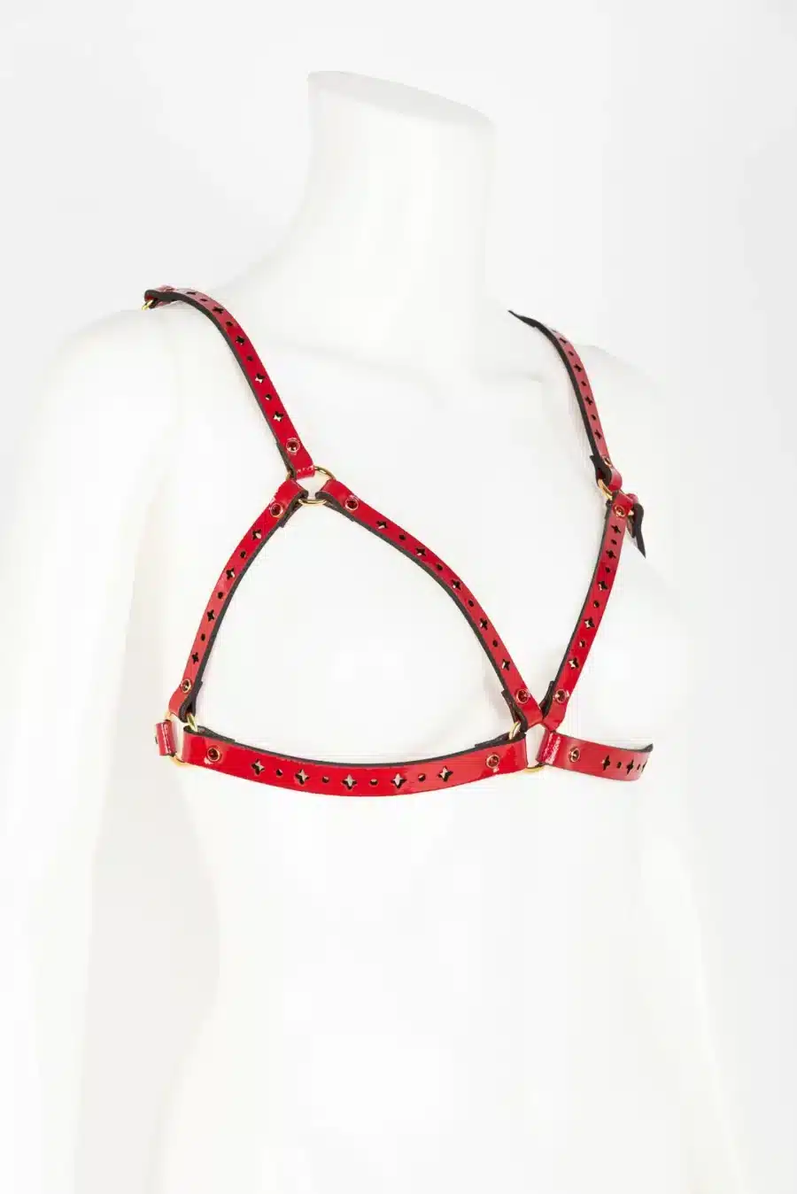 Fraulein Kink Rosso Bianco Nero Cage Harness 17