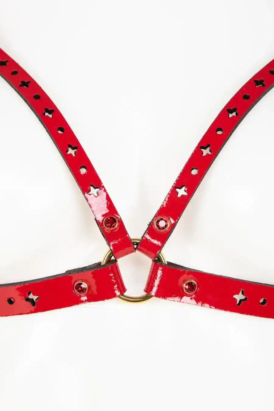 Fraulein Kink Rosso Bianco Nero Cage Harness 19