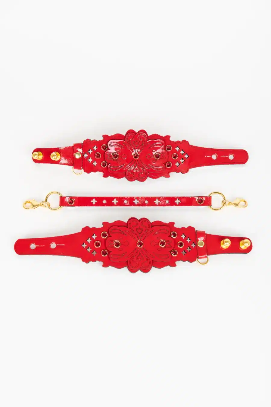 Fraulein Kink Rosso Bianco Nero Handcuffs 2