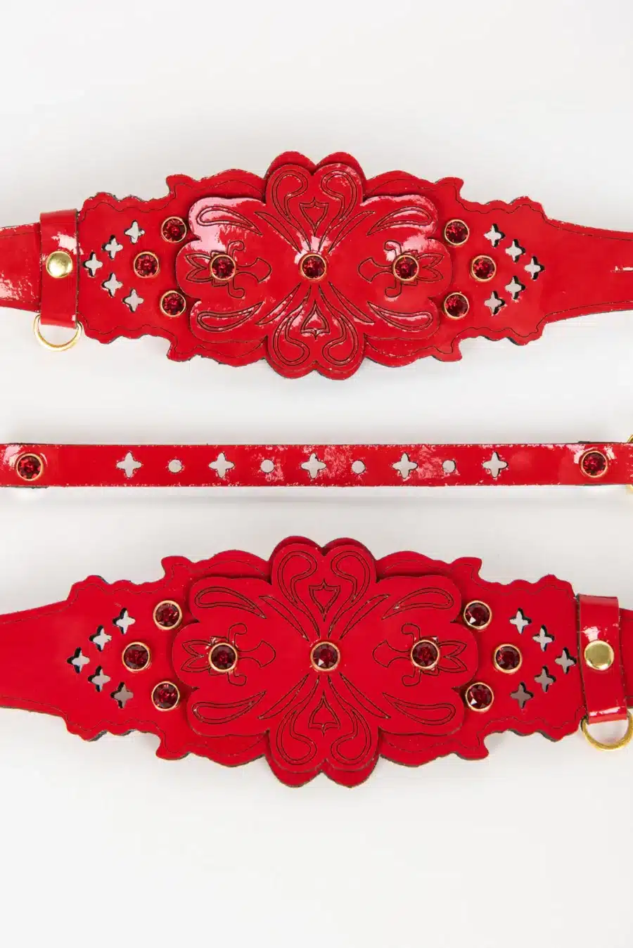 Fraulein Kink Rosso Bianco Nero Handcuffs 6