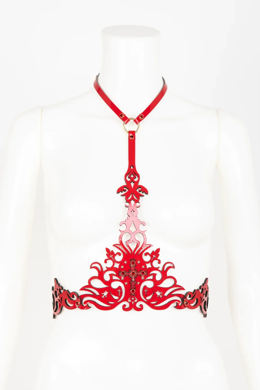 Fraulein Kink Rosso Bianco Nero Harness 5