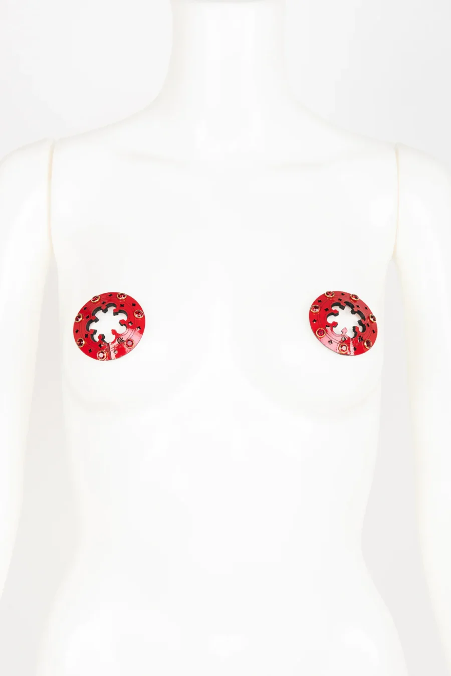 Fraulein Kink Rosso Bianco Nero Open Nipple Decoration 4