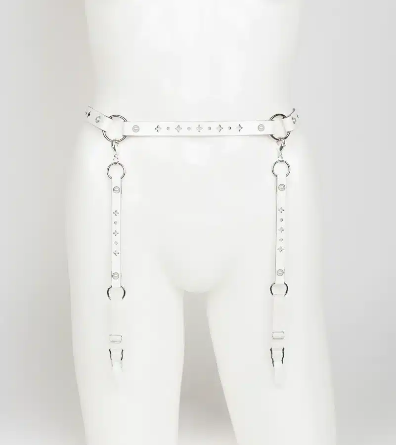 Fraulein Kink Rosso Bianco Nero Waist Suspender 24