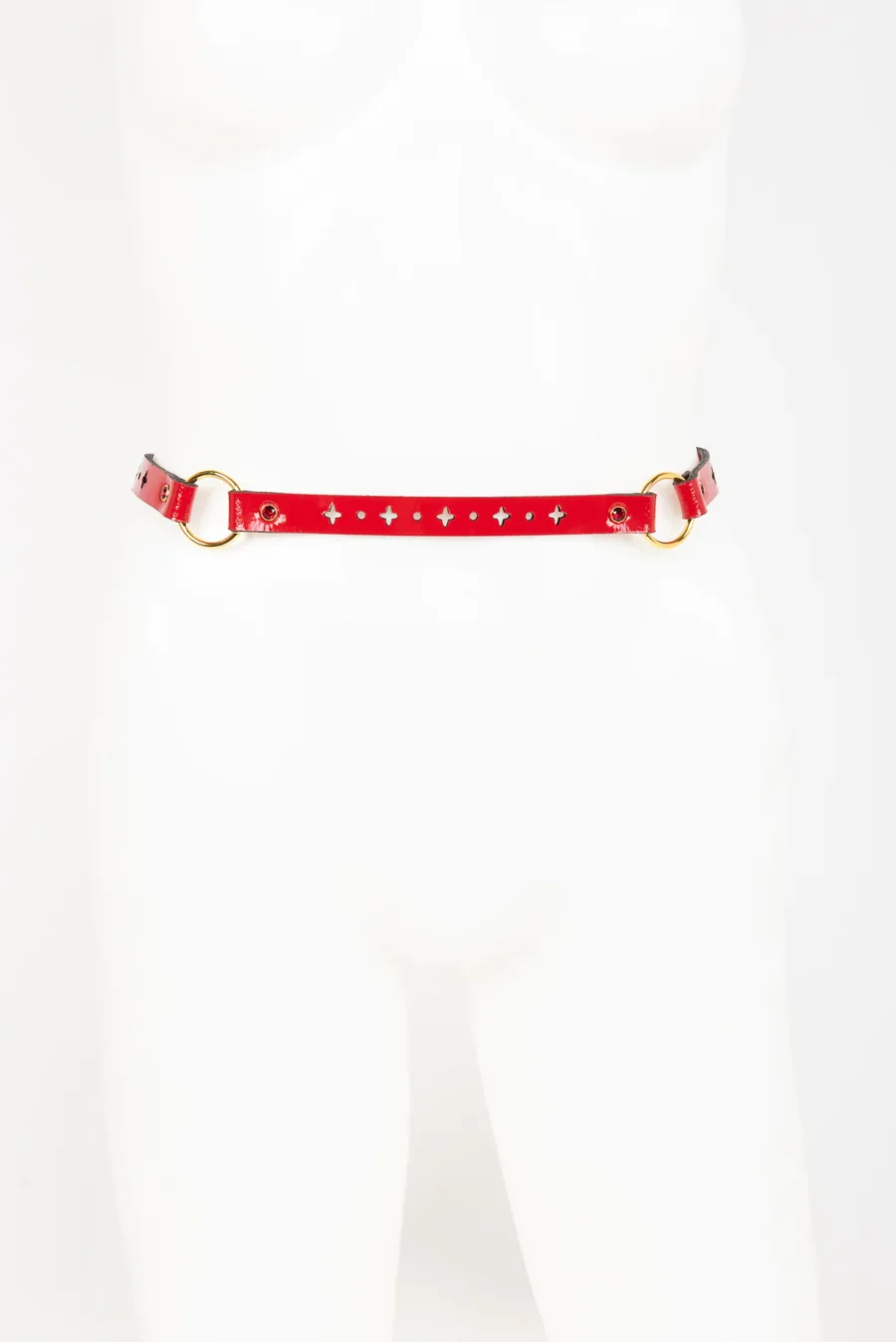 Fraulein Kink Rosso Bianco Nero Waist Suspender 5