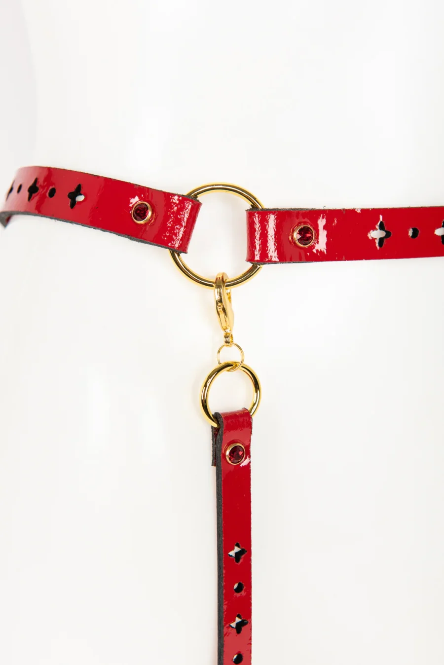 Fraulein Kink Rosso Bianco Nero Waist Suspender 8