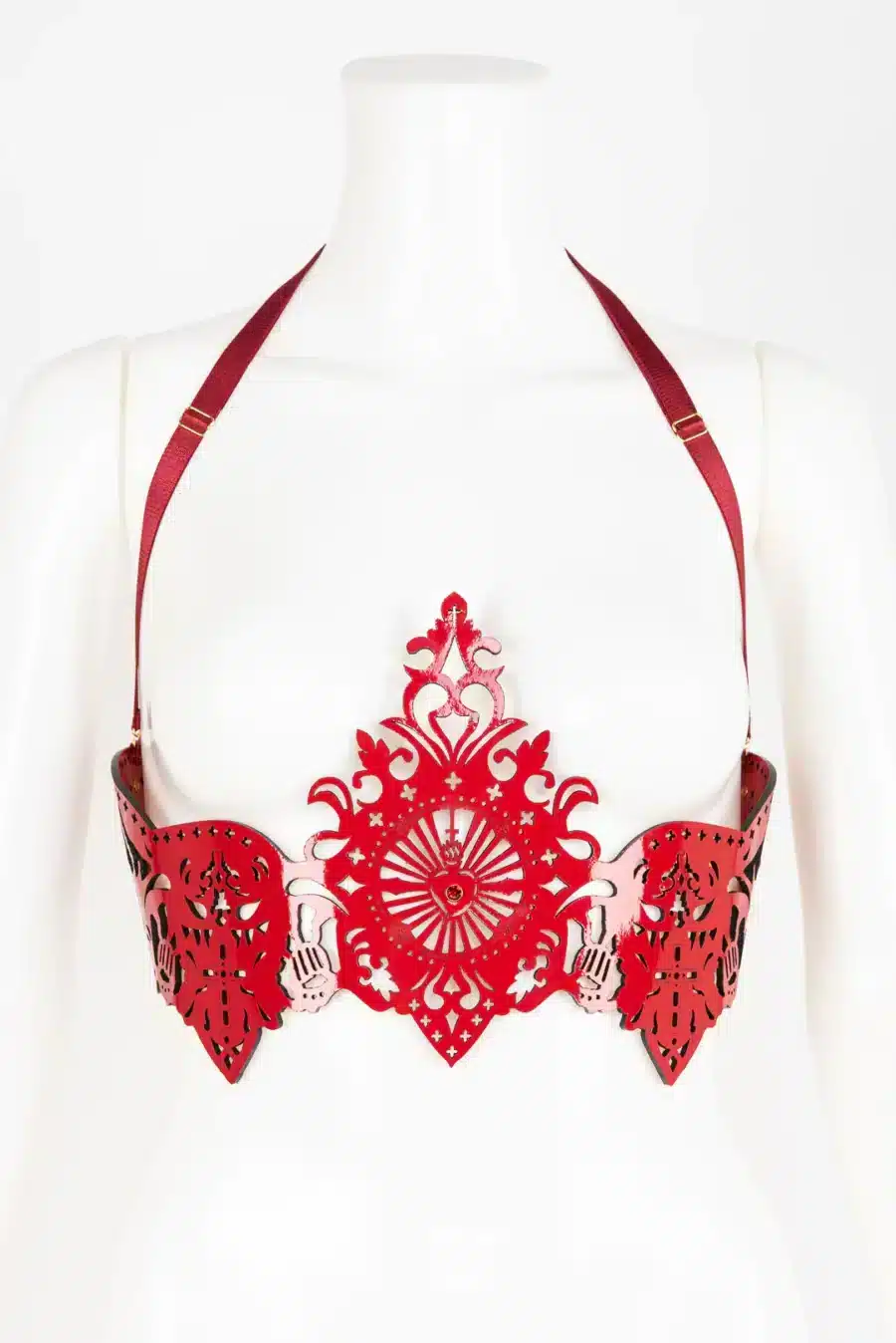 Fraulein Kink Rosso Bianco Nero Underbust Harness 7