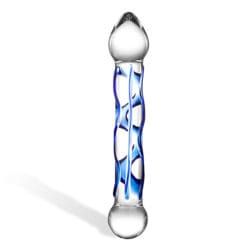 Glass Full Tip Textured Glass Dildo