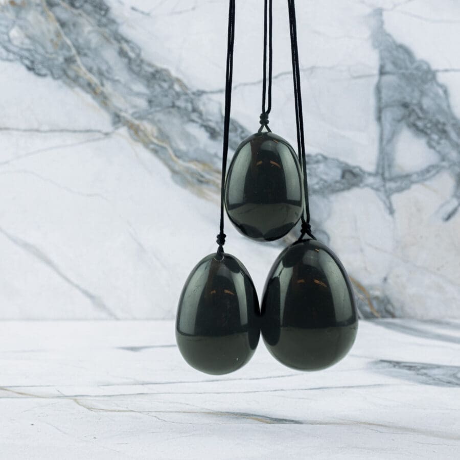 Yoni Egg Obsidian Set 2