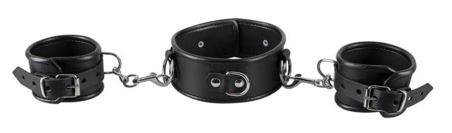 Zado Leather Collar And Handcuffs