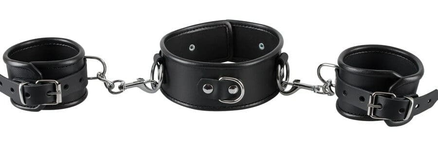 Zado Leather Collar And Handcuffs