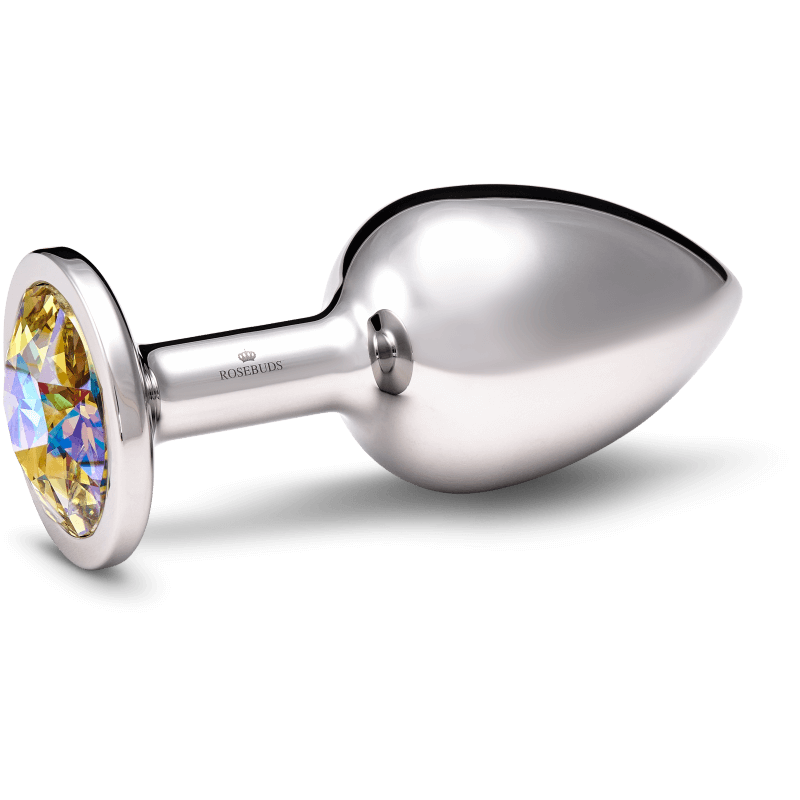 Rosebuds™ | Weighted Metal Anal Plug | Stainless Crystal L