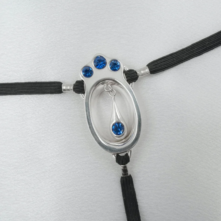 Sylvie Monthule Clit Jewelry Blue Crystal Pearl Silver