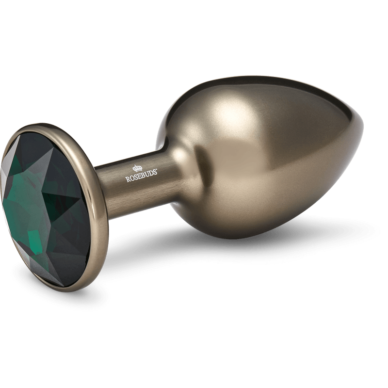 Rosebuds™ | Weighted Metal Anal Plug | Alu Gray Crystal M