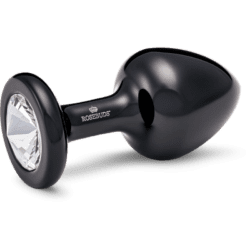 Rosebuds Small Alu Black Crystal Buttplug