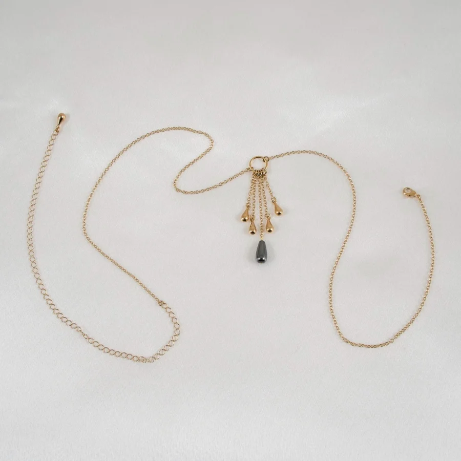 Sylvie Monthule Hip Necklace Rain Of Pearls Gold