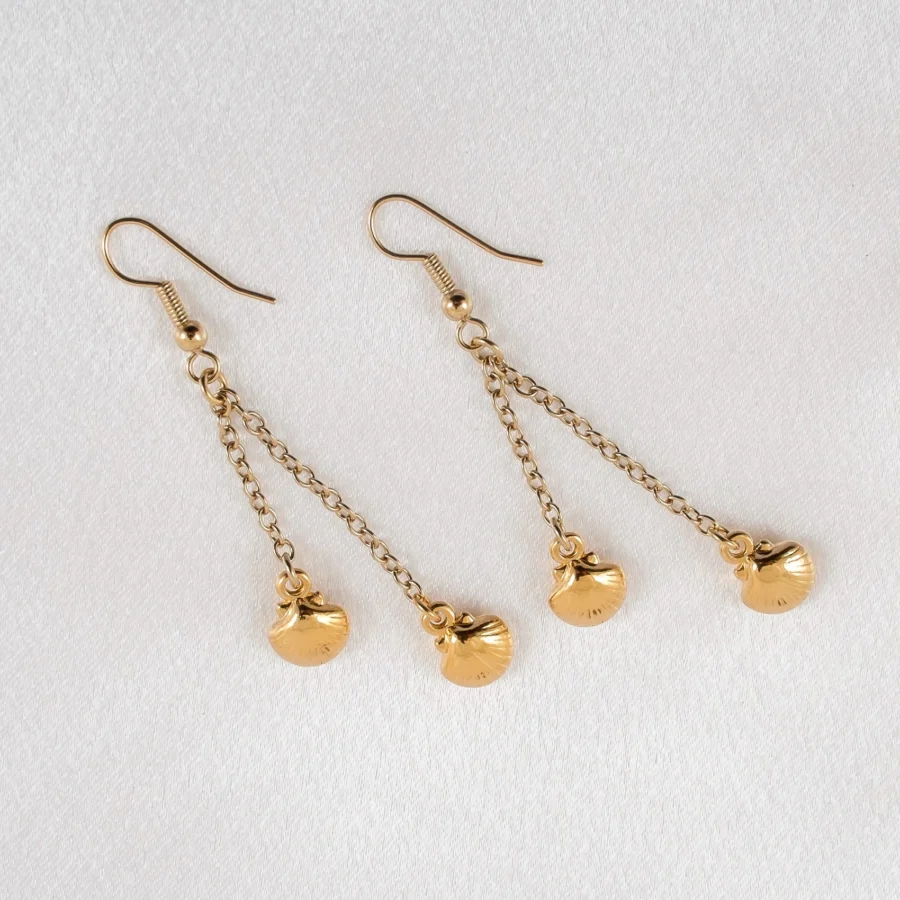 Sylvie Monthule Earrings Duo Shells Gold 3