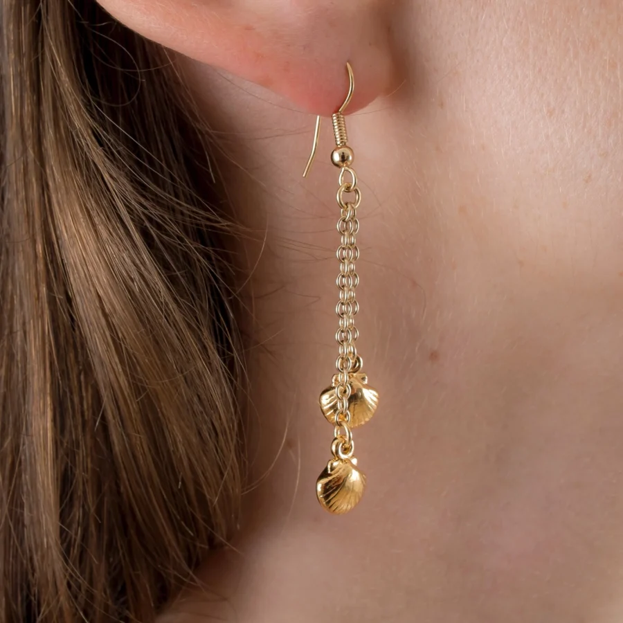 Sylvie Monthule Earrings Duo Shells Gold