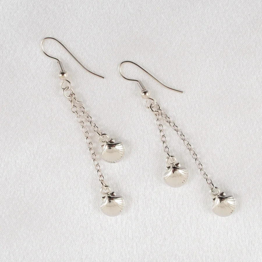 Sylvie Monthule Earrings Duo Shells Silver 2