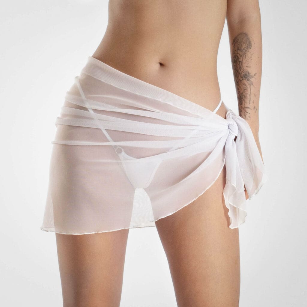 Lucky Cheeks Bikini Pareo White 6