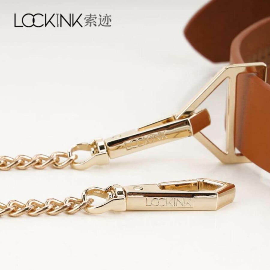 Lockink Collar With Leash Brown