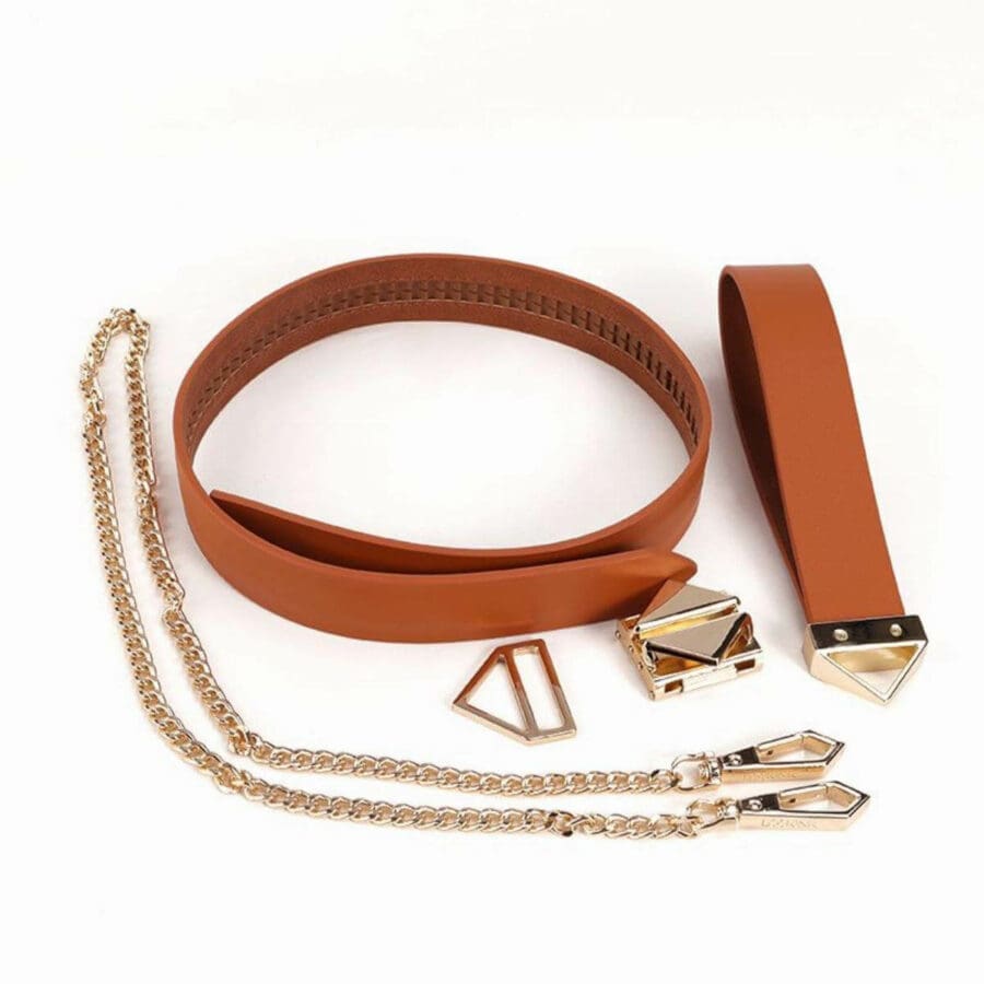 Lockink Collar With Leash Brown