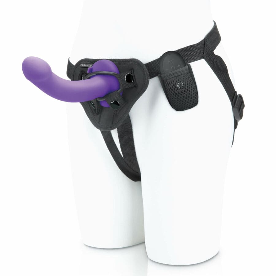 Pegasus Curved Realistic Peg With Harness Purple 153 Cm