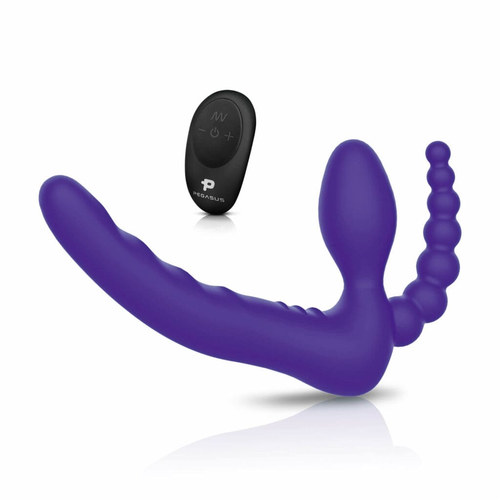 Pegasus Strapless Strap On Double Penetration Purple 4