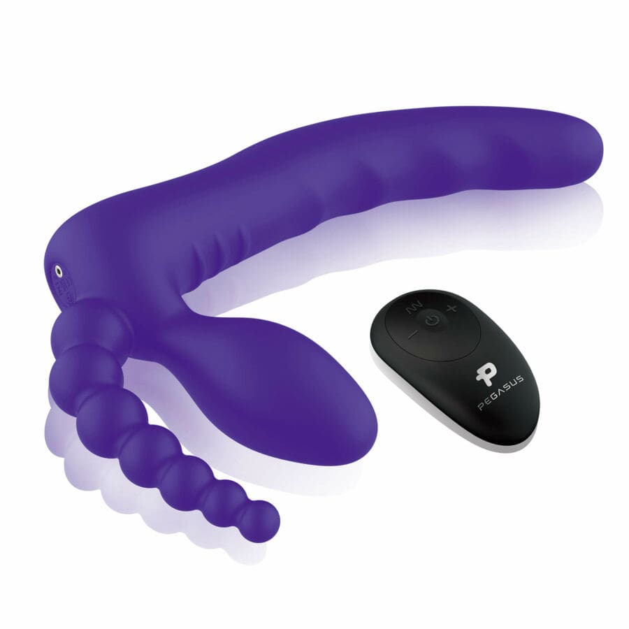 Pegasus Strapless Strap On Double Penetration Purple