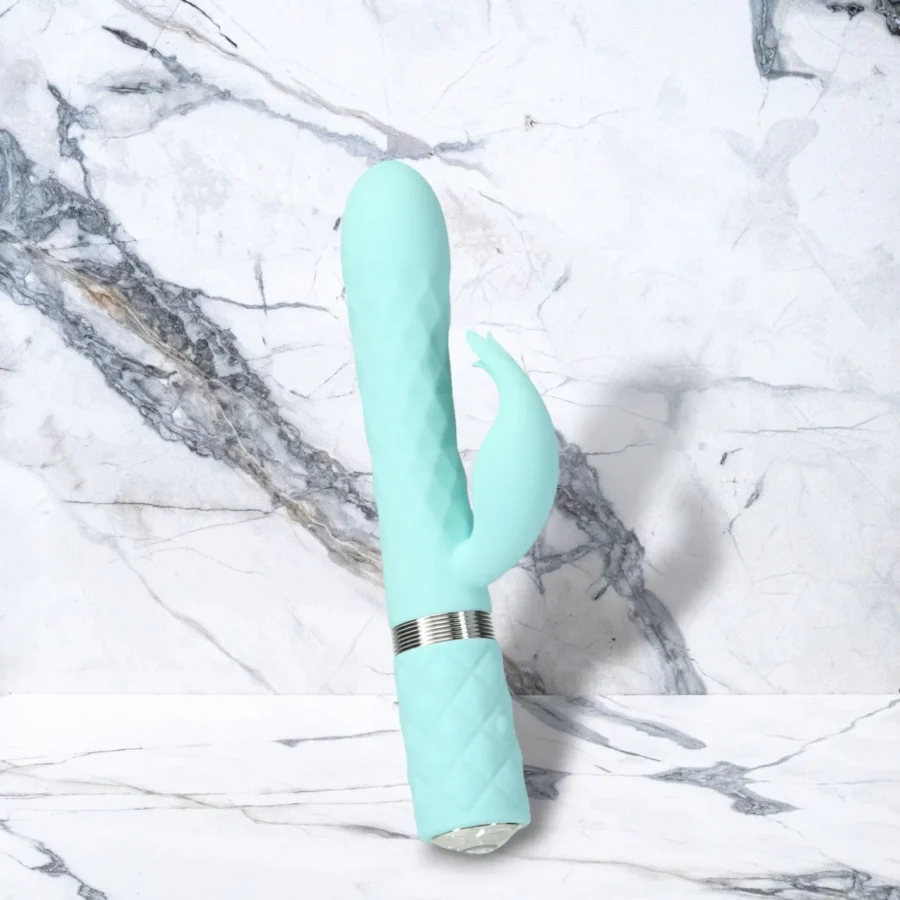 Pillow Talk Lively Rabbit Vibrator Blue Green