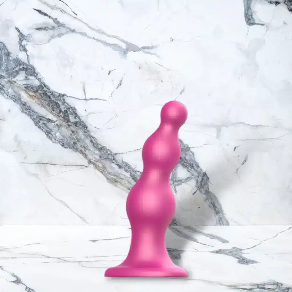 Strap On Me Dildo Plug Beads Metallic Pink 2
