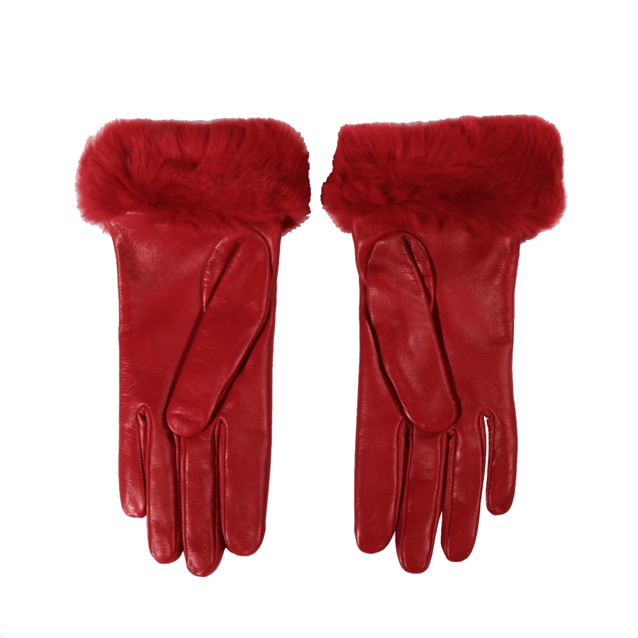 Elif Domanic Etty Gloves With Lambswool Red