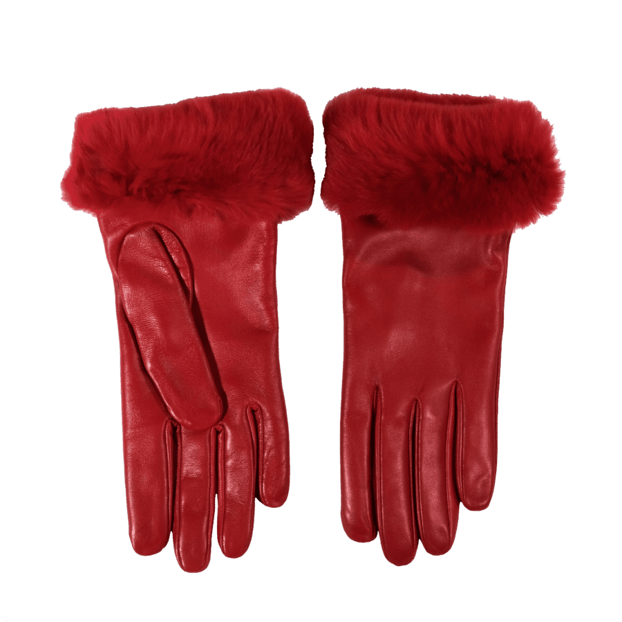 Elif Domanic Etty Gloves With Lambswool Red