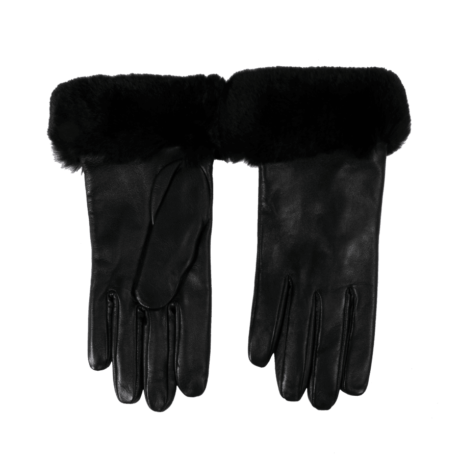 Elif Domanic Etty Gloves With Lambswool Black