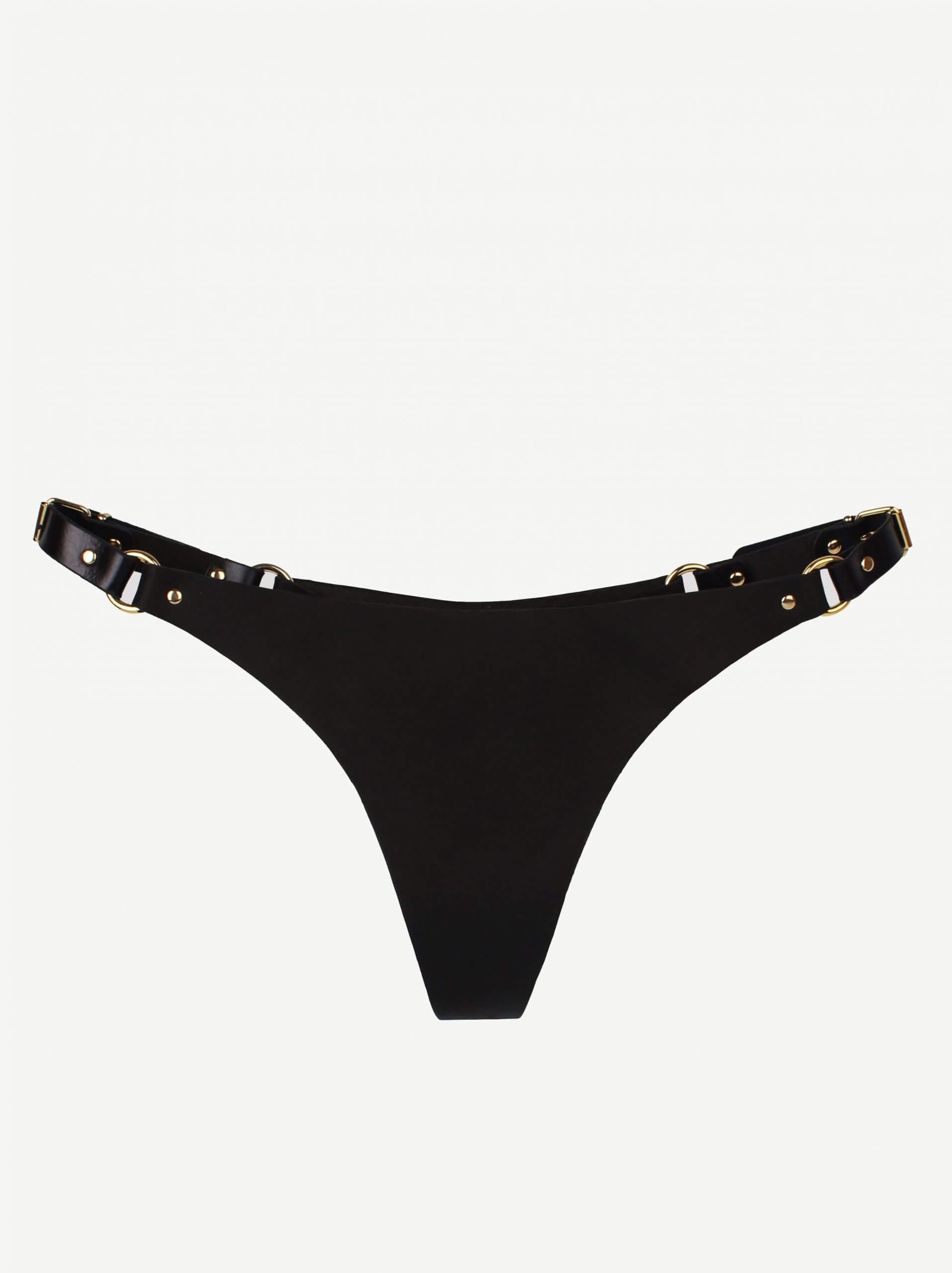 Elif Domanic | Sage Thong | Leather Lingerie | Kinky Lingerie size XS size XS