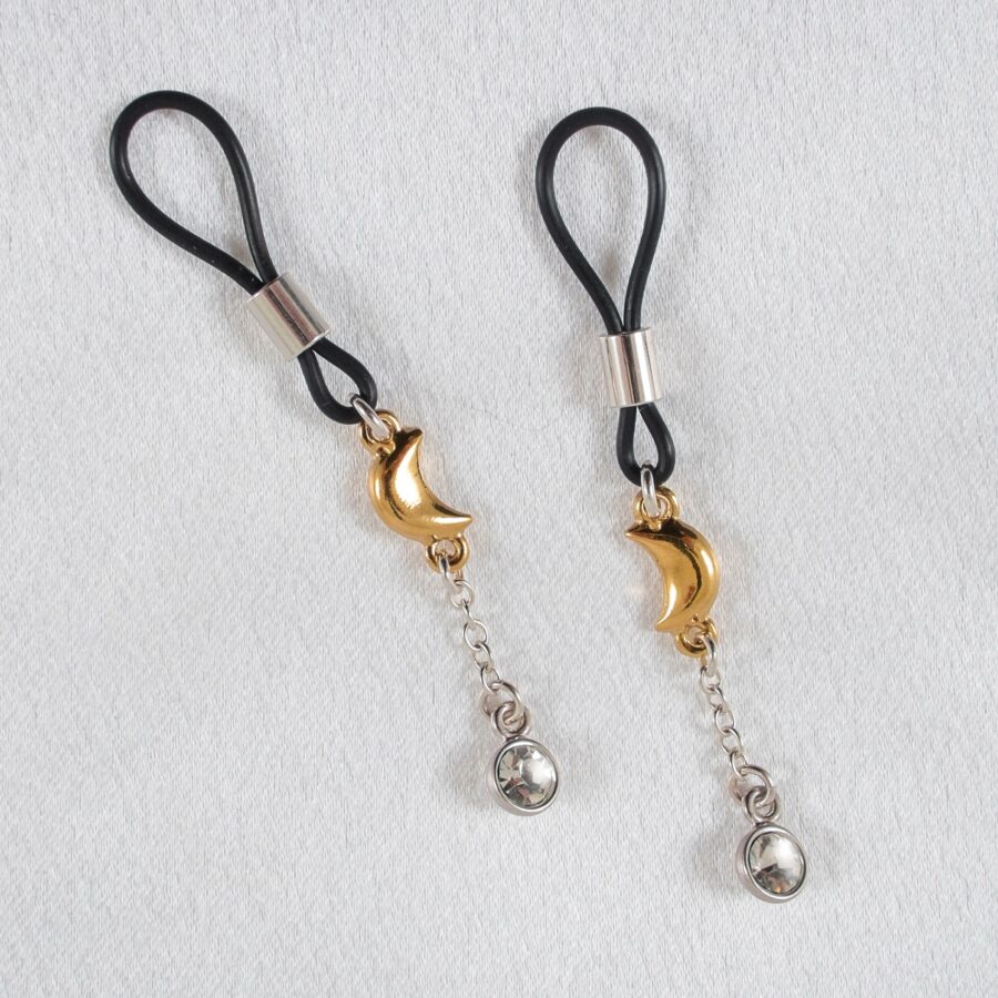 Sylvie Monthulé - Nipple Jewelry Gold Crescent Moon | Silver