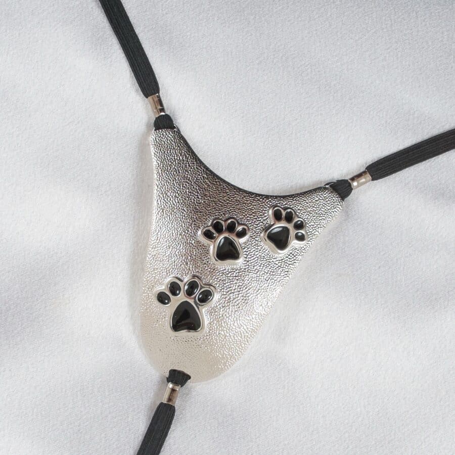 Sylvie Monthulé - G-String Velvet Cat Paws | Silver
