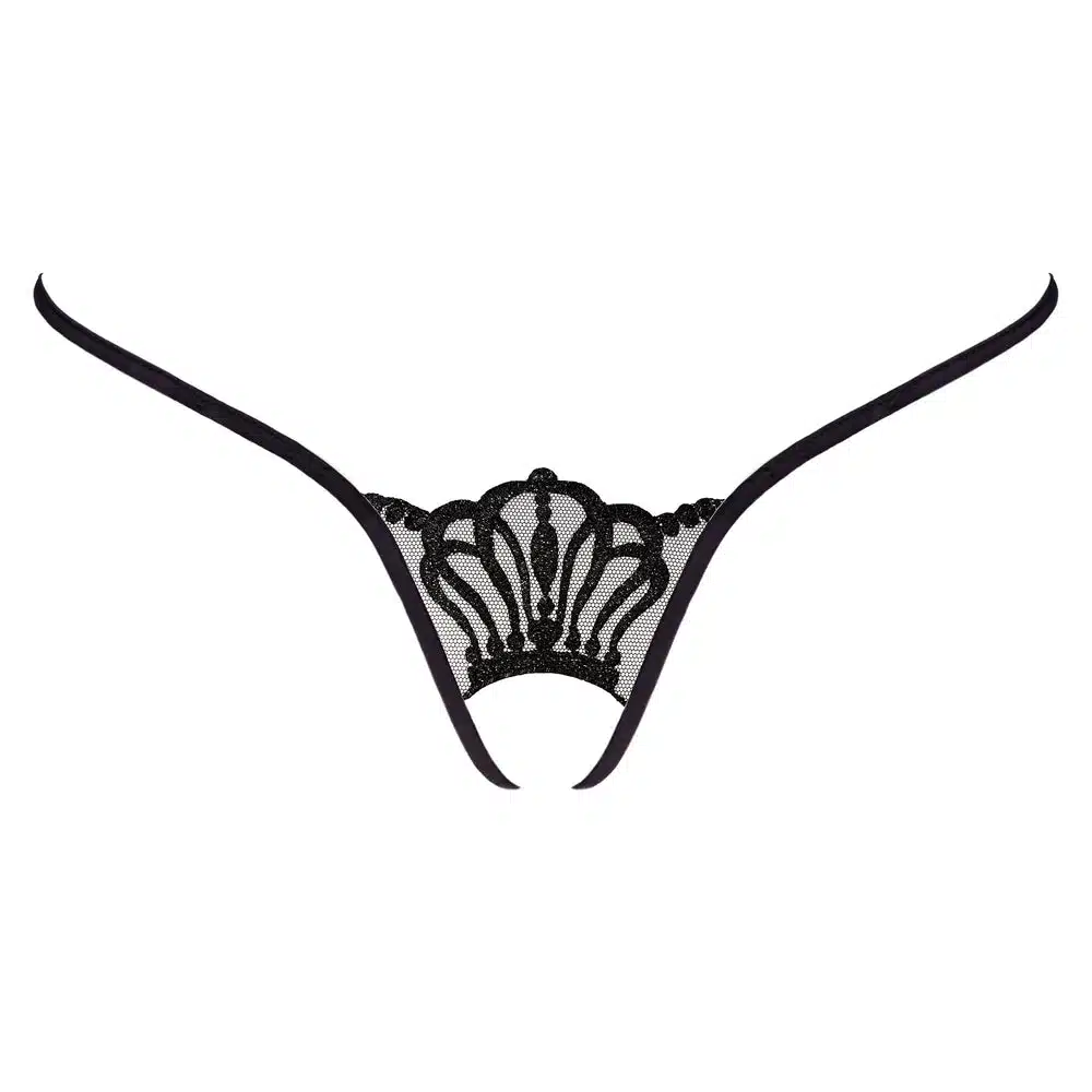 Lucky Cheeks | Queen of Love Deep Black - Mini Open G-string - Image 4