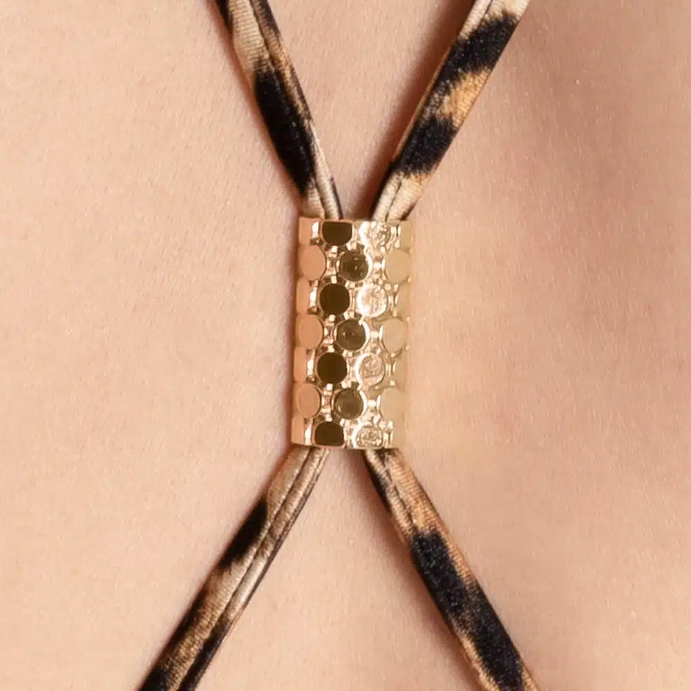 Lucky Cheeks | Sexy Monokini - Leopard Cut-Out - Black/Gold - Image 5