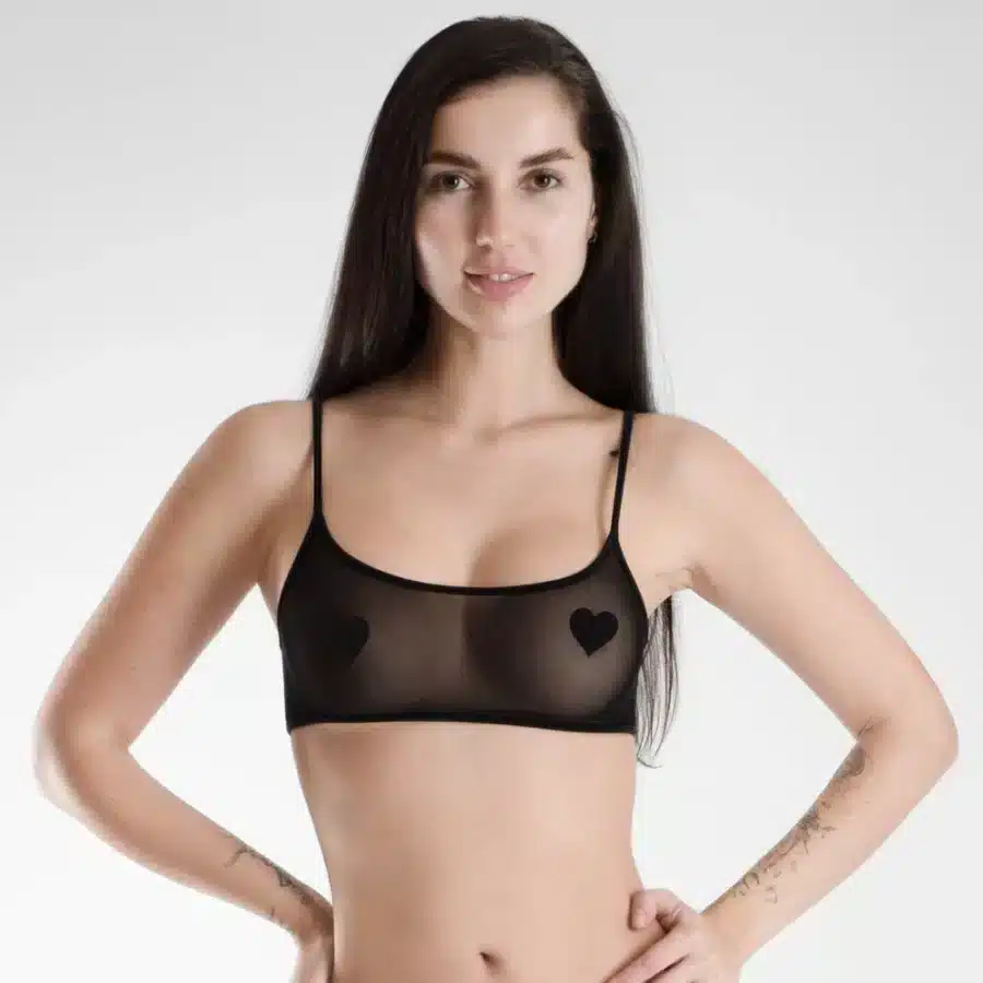 Lucky Cheeks | Sheer Black - Mesh Bralette