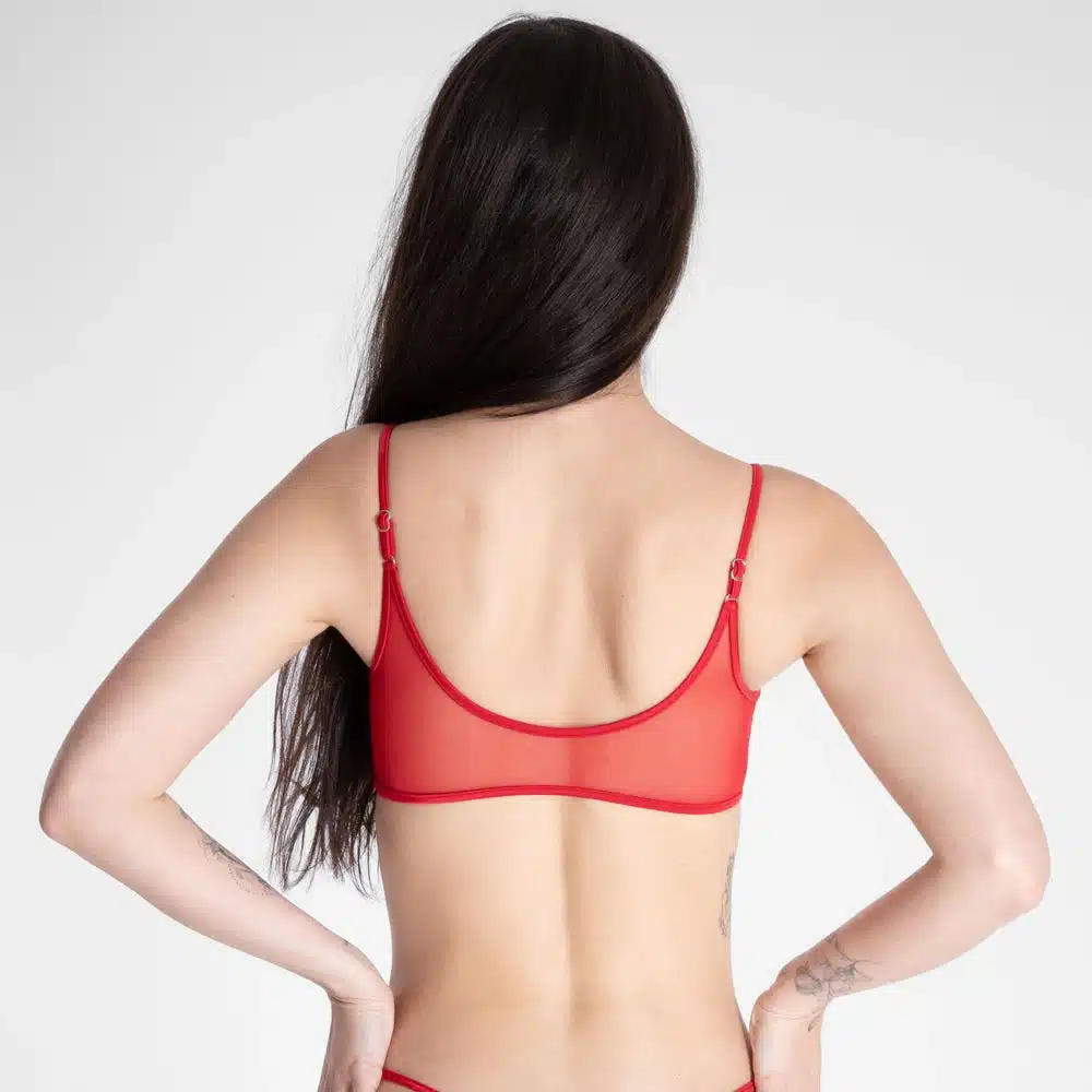 Lucky Cheeks | Sheer Red - Mesh Bralette - New Design - Image 2