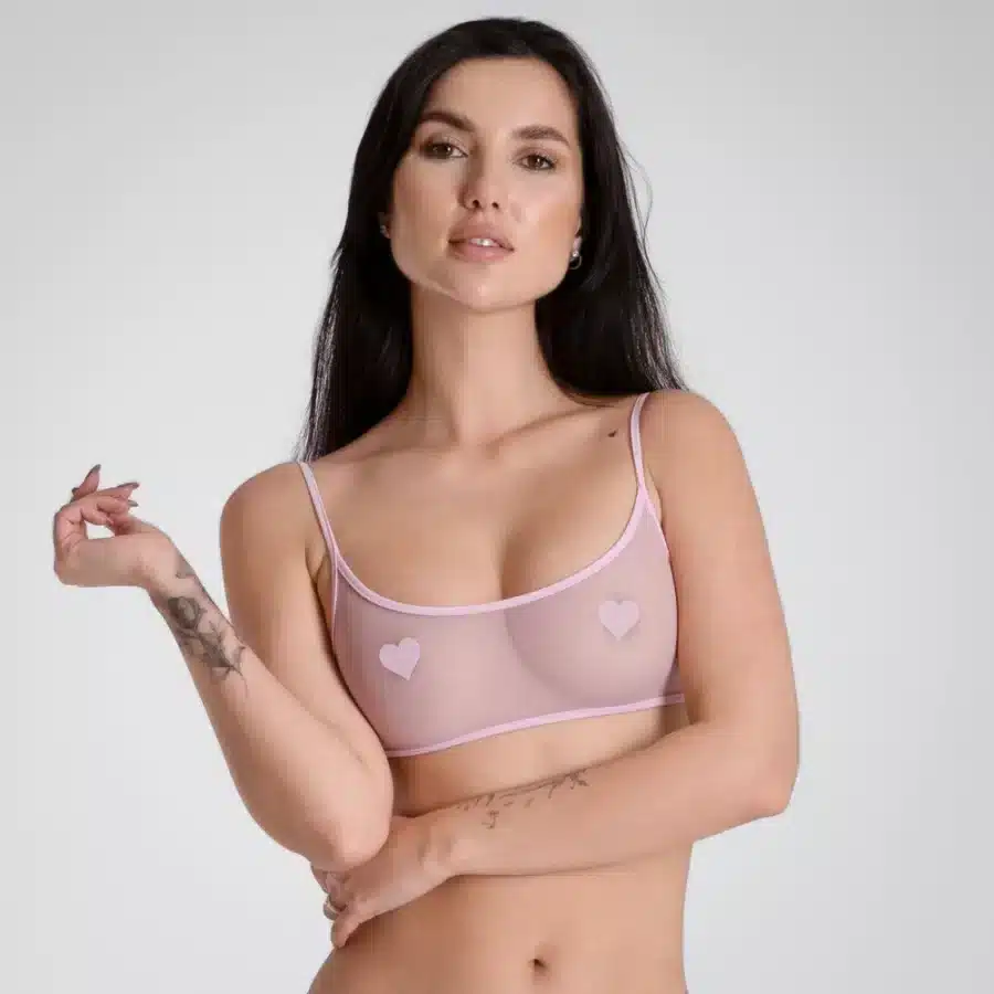 Lucky Cheeks | Sheer Pink - Mesh Bralette
