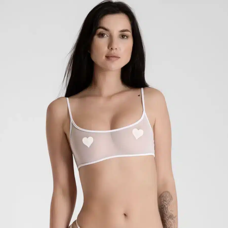 Lucky Cheeks | Sheer White - Mesh Bralette