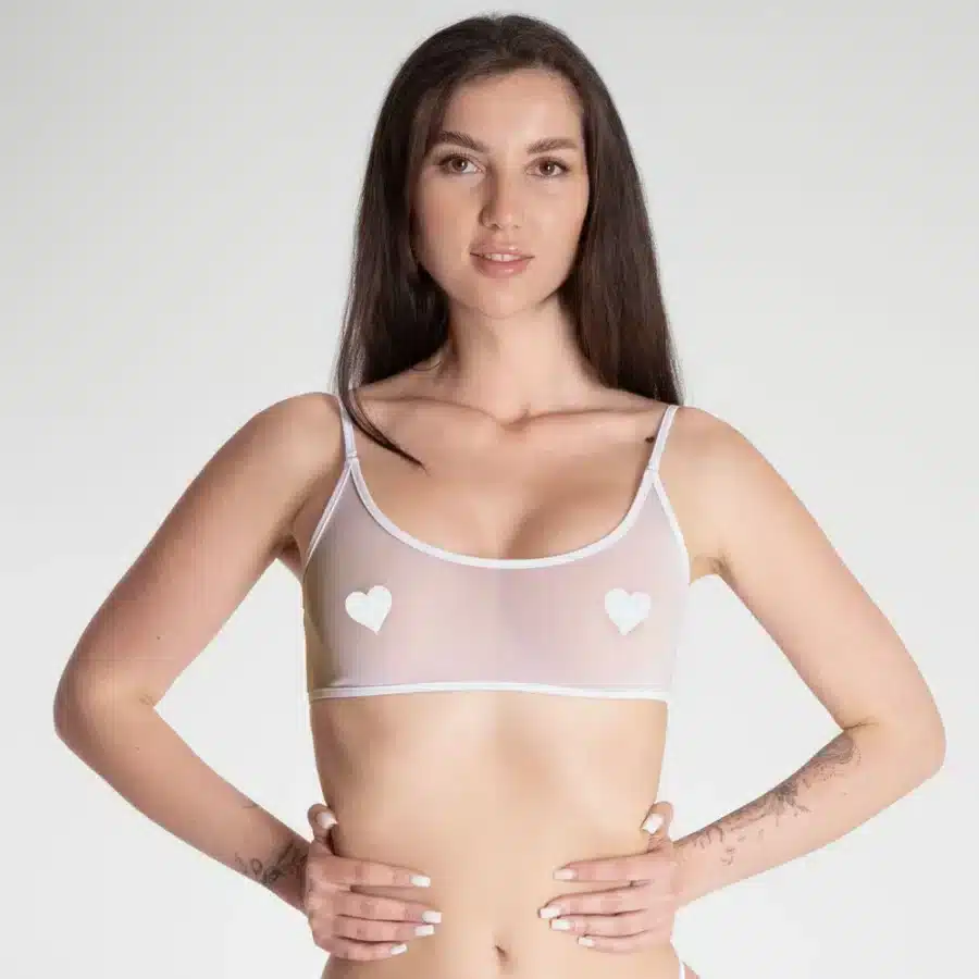 Lucky Cheeks | Sheer White - Mesh Bralette - New Design