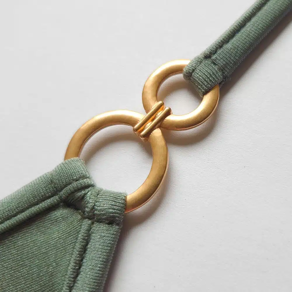 Lucky Cheeks | Bikini Olive Green Glamour - Triangle Top - Green - Image 3