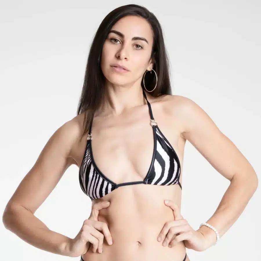 Lucky Cheeks | Bikini Zebra Beauty - Micro Triangle Top - Black
