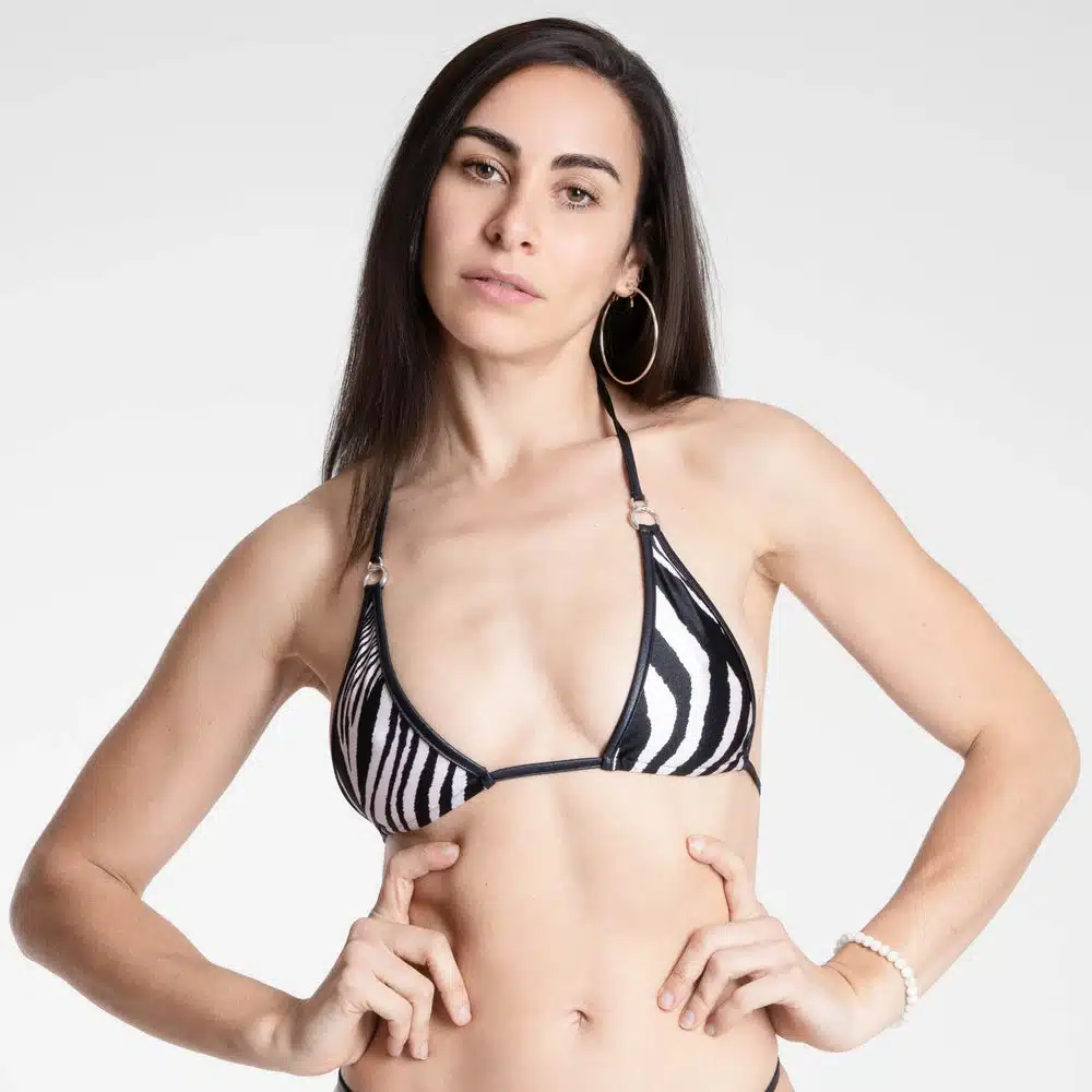 Lucky Cheeks | Bikini Zebra Beauty - Micro Triangle Top - Black