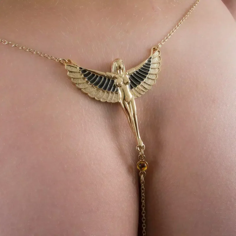 Sylvie Monthule Hip Necklace The Breath Of Isis Gold 2